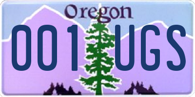 OR license plate 001UGS