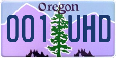 OR license plate 001UHD