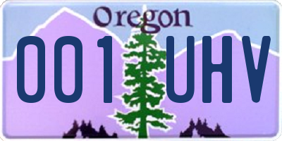 OR license plate 001UHV