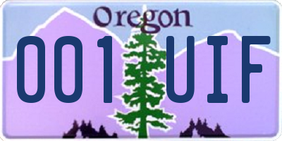 OR license plate 001UIF