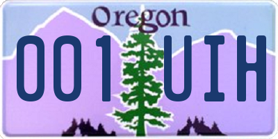 OR license plate 001UIH