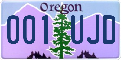 OR license plate 001UJD