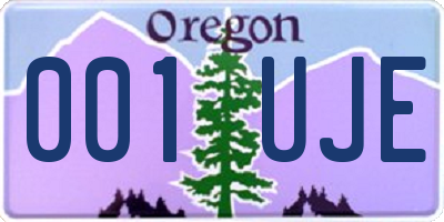 OR license plate 001UJE