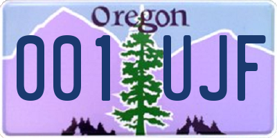 OR license plate 001UJF