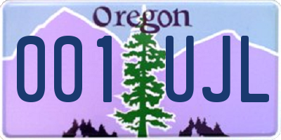 OR license plate 001UJL