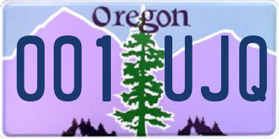 OR license plate 001UJQ