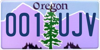 OR license plate 001UJV