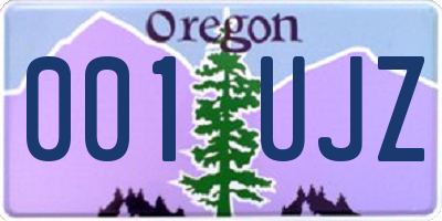 OR license plate 001UJZ