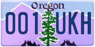 OR license plate 001UKH