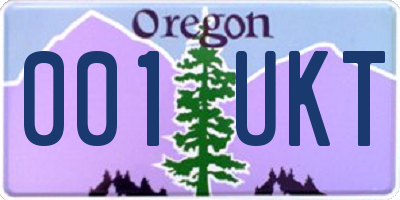 OR license plate 001UKT