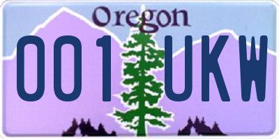 OR license plate 001UKW