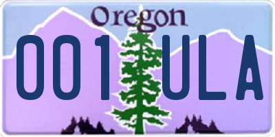 OR license plate 001ULA