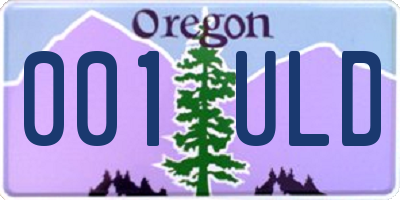 OR license plate 001ULD