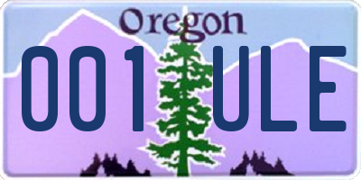 OR license plate 001ULE