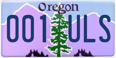 OR license plate 001ULS