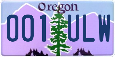 OR license plate 001ULW