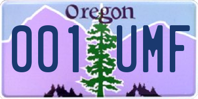 OR license plate 001UMF