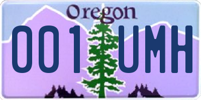OR license plate 001UMH