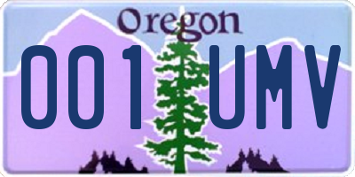 OR license plate 001UMV