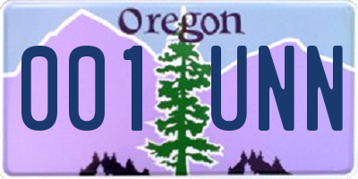 OR license plate 001UNN