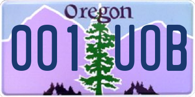 OR license plate 001UOB