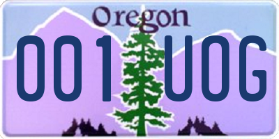 OR license plate 001UOG