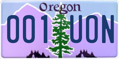 OR license plate 001UON