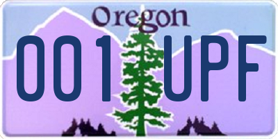 OR license plate 001UPF