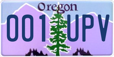 OR license plate 001UPV