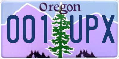 OR license plate 001UPX