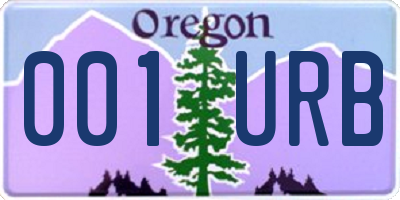 OR license plate 001URB