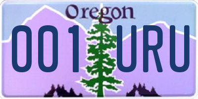 OR license plate 001URU