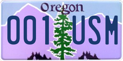 OR license plate 001USM