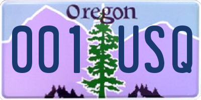 OR license plate 001USQ