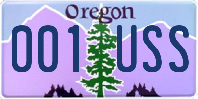 OR license plate 001USS