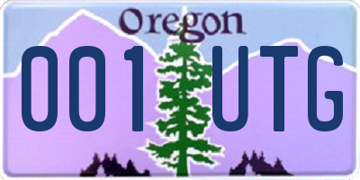 OR license plate 001UTG