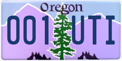 OR license plate 001UTI