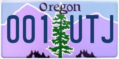 OR license plate 001UTJ