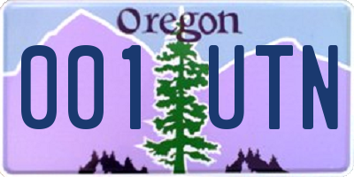 OR license plate 001UTN