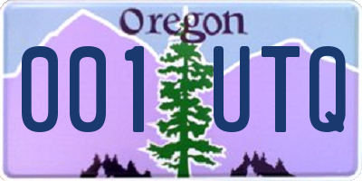 OR license plate 001UTQ