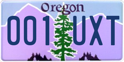 OR license plate 001UXT