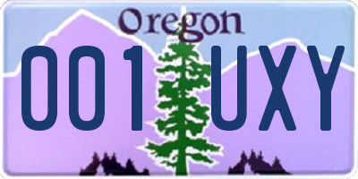 OR license plate 001UXY