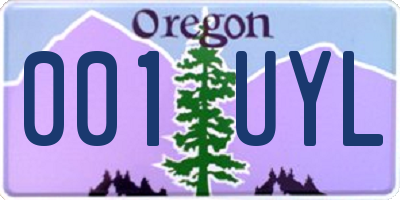 OR license plate 001UYL