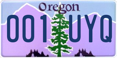 OR license plate 001UYQ