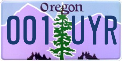 OR license plate 001UYR