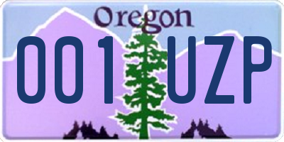 OR license plate 001UZP