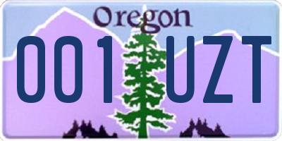 OR license plate 001UZT