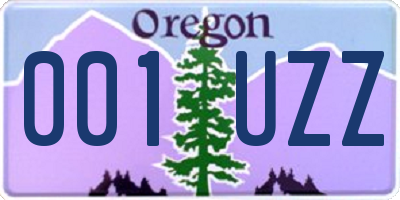OR license plate 001UZZ