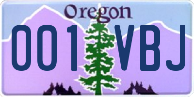 OR license plate 001VBJ
