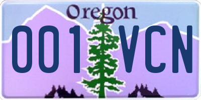 OR license plate 001VCN